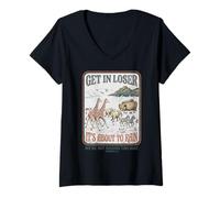 Women's It's About to Rain Noah's Ark Christian Humor V-Neck T-Shirt