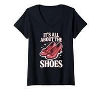 Women's Its All About The Shoes Tap Dance Shoes Lovers V-Neck T-Shirt