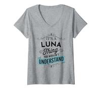 Women's It's an Luna Thing You Wouldn't Understand Funny Luna Name V-Neck T-Shirt