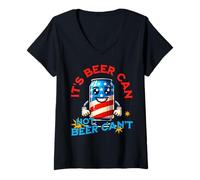 Womens Its Beer Can Not Beer Cant Funny Party Drinking Joke V-Neck T-Shirt