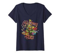 Womens It's Christmas Baby Hubba Hubba Fun Looney Tunes V-Neck T-Shirt
