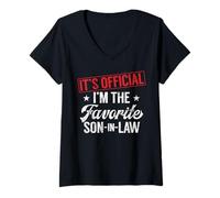 Womens It's Finally Official I'm The Favorite Son In Law Family V-Neck T-Shirt