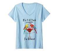 Women's Its Five Oclock Everywhere Im Retired Summer Retirement Men V-Neck T-Shirt