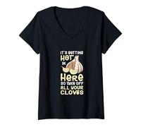 Womens It's Getting Hot in Here So Take Off All Your Cloves V-Neck T-Shirt