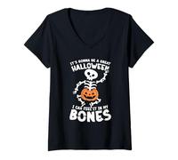 Womens Its Gonna Be A Great Halloween I Can Feel It in My Bones V-Neck T-Shirt