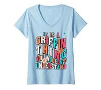 Womens It's Griffin Thing You Wouldn't Understand, Griffin Groovy V-Neck T-Shirt