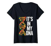 Women's Its in My DNA African American Black History Pride V-Neck T-Shirt