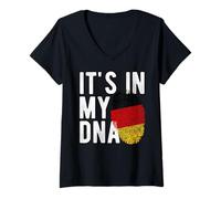 Women's It's in My DNA German National Flag Germany Pride Heritage V-Neck T-Shirt