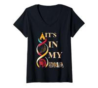 Womens It's In My DNA indigenous Native American Indian Day Pride V-Neck T-Shirt