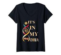 Womens It's in My DNA Indigenous Native American Indian Day Pride V-Neck T-Shirt