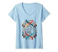 Womens It's in My DNA Indigenous Native American Indian Day Pride V-Neck T-Shirt