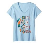 Womens It's in My DNA Indigenous Native American Indian Day V-Neck T-Shirt