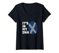 Womens It's in My DNA Scottish Flag Alba Caledonia Scotland V-Neck T-Shirt