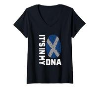 Womens It's in My DNA Scottish Flag Alba Caledonia Scotland V-Neck T-Shirt