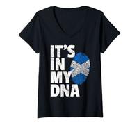 Womens IT'S IN MY DNA Scottish Scotland Flag Official Pride Gift V-Neck T-Shirt
