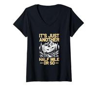 Women's It's just Another Half Mile or so Funny Hiking Hiker V-Neck T-Shirt