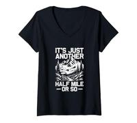 Women's It's just Another Half Mile or so Funny Hiking Hiker V-Neck T-Shirt