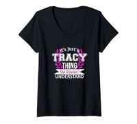 Women's It's Just Tracy Thing You Wouldn't Understand Funny Name V-Neck T-Shirt