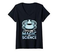 Women's It's Like Magic But Science Physics Maglev Train V-Neck T-Shirt