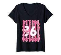 Women's It's My 36th Birthday Girl Coquette Bow 36 Year Old V-Neck T-Shirt