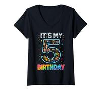 Womens It's My 5th Birthday Boys Italian Brainrot Meme V-Neck T-Shirt