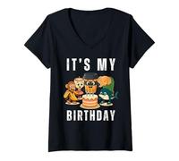 Womens It's My Birthday Compilation Italian Brainrot Meme Kids Boys V-Neck T-Shirt
