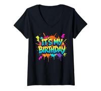 Womens It's My Birthday, Day of Birth & B-Day, Crown Birthday V-Neck T-Shirt