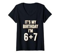 Women's It's My Birthday I'm 6 7 Six Seven Meme 13th Birthday V-Neck T-Shirt