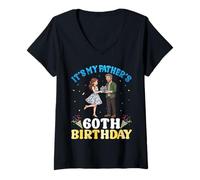 Women's It's My Father's 60th Birthday Daughter to Dad 60 Years Old V-Neck T-Shirt