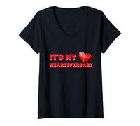 Women's It's My Heartiversary CHD Awareness Hearts Diseases Surgery V-Neck T-Shirt