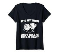 Womens It's My Turn Board Player Board Game Board Game V-Neck T-Shirt