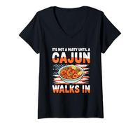 Womens It's Not A Party Until A Cajun Walks in V-Neck T-Shirt