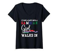 Womens It's Not a Party Until a Gambian Girl Walks in The Gambia Wo V-Neck T-Shirt