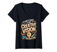 Women's It's Not a Phase It's My Creative Vision Director Design V-Neck T-Shirt