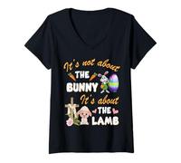 Women's It's Not About The Bunny It's About The Lamb V-Neck T-Shirt