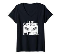 Women's It's Not Cartoons It's Anime - Funny Anime V-Neck T-Shirt