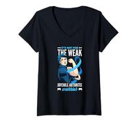 Womens It's Not for The Weak Juvenile Arthritis Warrior V-Neck T-Shirt
