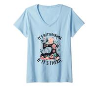 Women's It's Not Hoarding If It's Fabric Sewing Enthusiast Sew Lover V-Neck T-Shirt