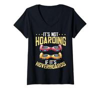 Womens Its Not Hoarding If Its Hoverboards Collector Enthusiast V-Neck T-Shirt