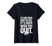 Womens It's Not Over When You Lose Never Give Fitness Up Motivation V-Neck T-Shirt