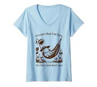 Women's It's not that I'm Lazy I Just Don't Care Cute Bunny Rabbit V-Neck T-Shirt