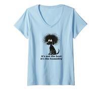 Womens It's Not The Heat It's The Humidity Funny Dog V-Neck T-Shirt