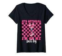 Womens It's Official I'm On My Last Leg Amputee Patient Amputation V-Neck T-Shirt