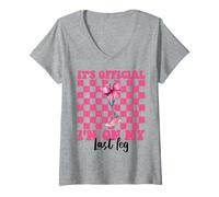 Womens It's Official I'm On My Last Leg Amputee Patient Amputation V-Neck T-Shirt