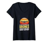 Women's ITS OK IF You Dont Like Drones ITS Kind of A SMART People V-Neck T-Shirt