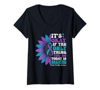 Womens It's Okay If The Only Thing You Do Today Is Breathe V-Neck T-Shirt