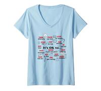 Womens It's Okay To Make Mistakes Feel Think Start Over Teacher V-Neck T-Shirt