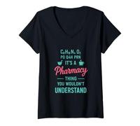 Womens It's Pharmacy A Thing Pharmacist Funny Pharmacy Technician V-Neck T-Shirt