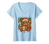 Womens It's The Most Wonderful Time of The Year Gingerbread Joy V-Neck T-Shirt