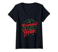 Womens It's the most Wonderful Time of the Year XMas V-Neck T-Shirt
